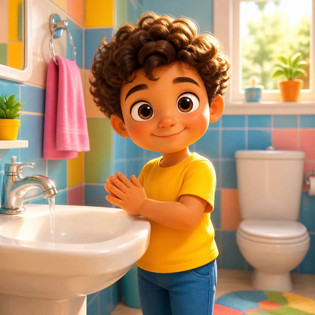 Child in the potty training stage