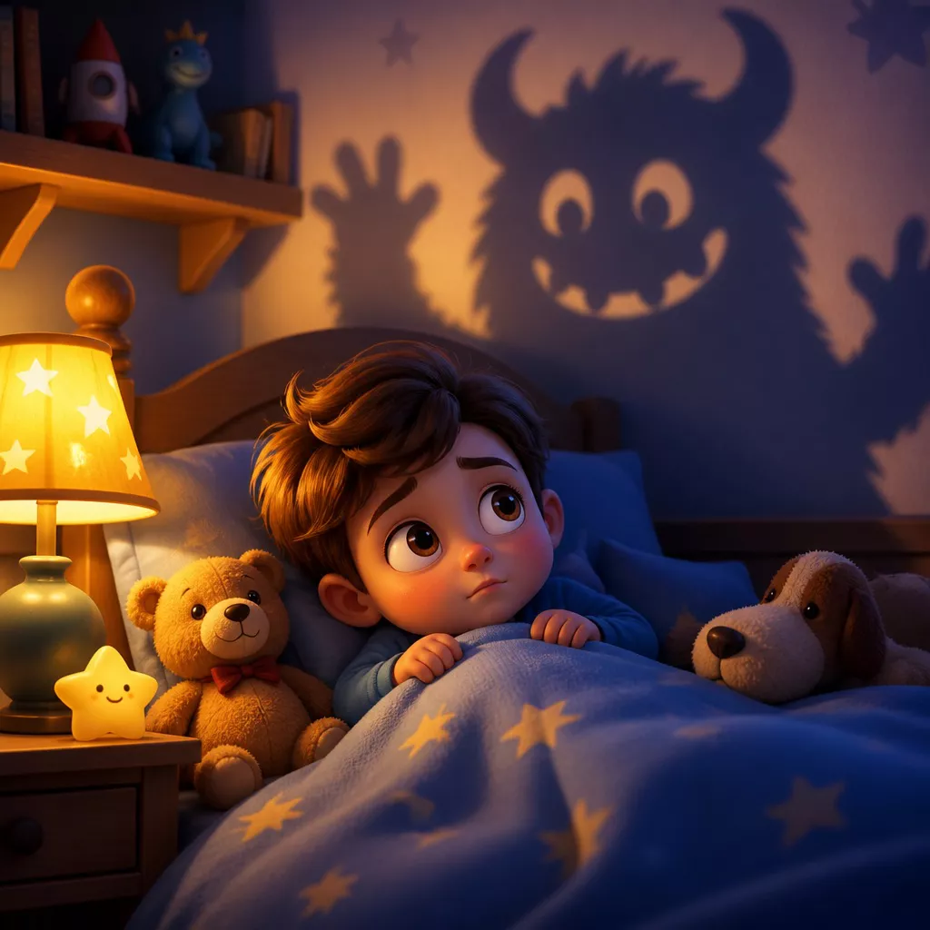 Child learning to sleep alone calmly